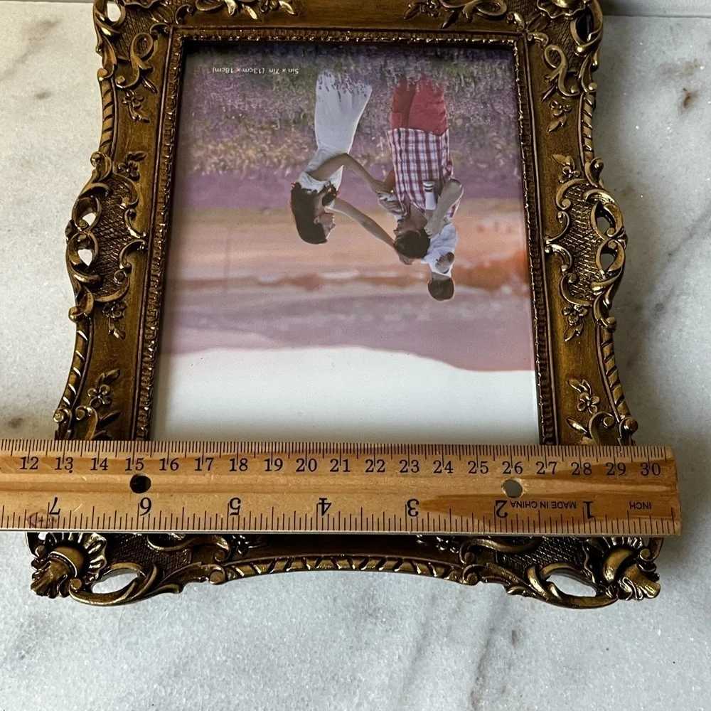 Elegant Gold Ornate lace  Picture Frame for 5”x7” photo